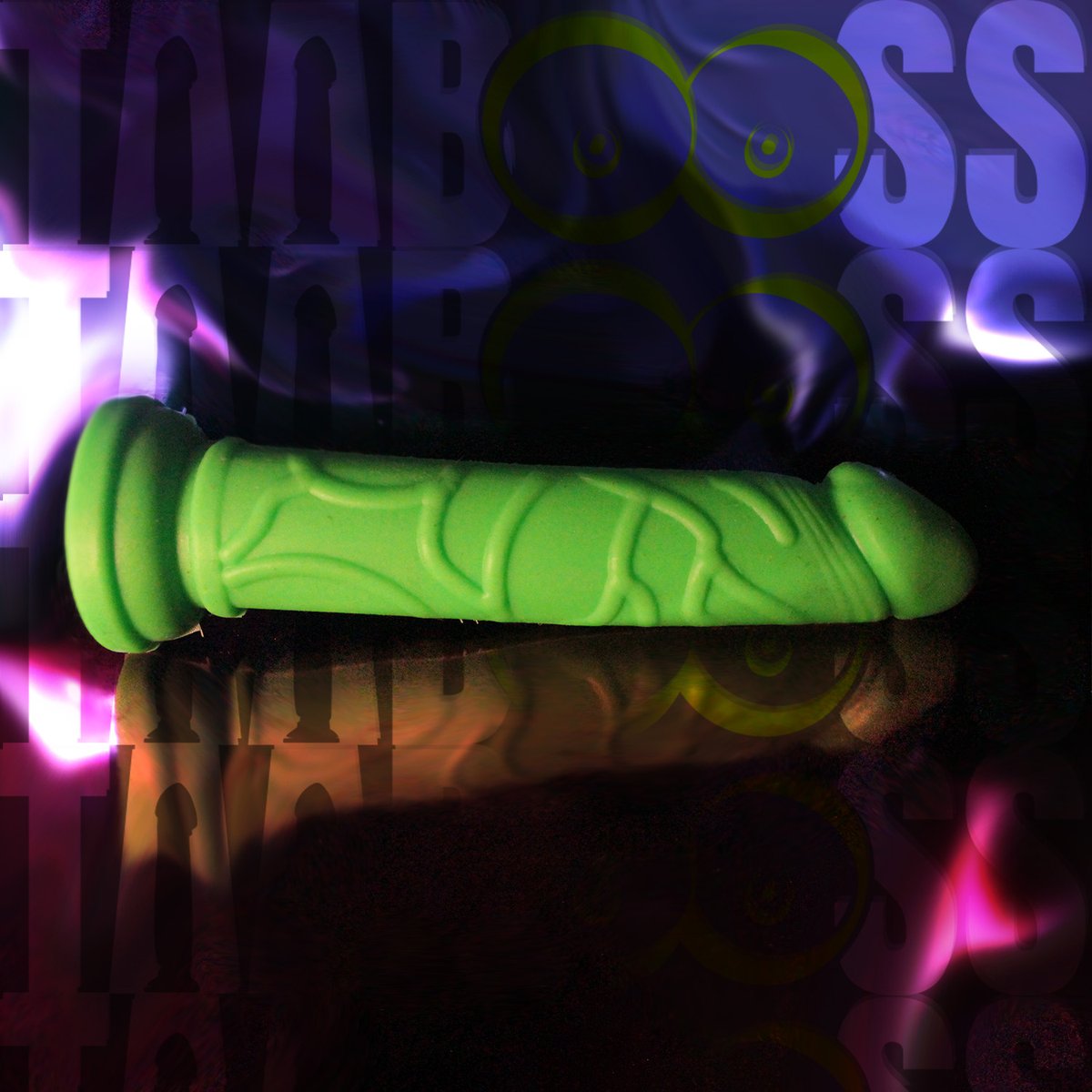 Fluorescent Green Platinum Silicone Dildo