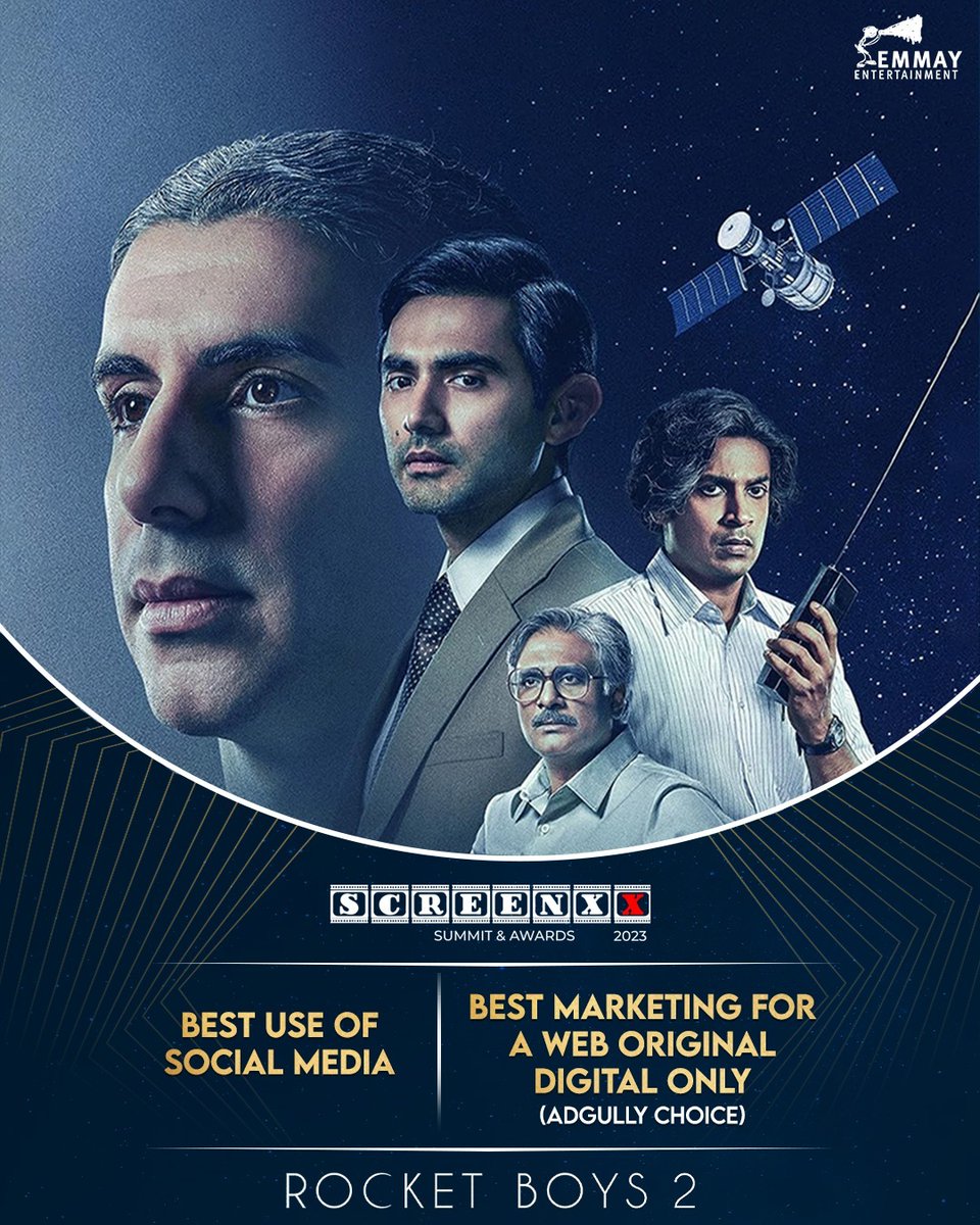 Rocket Boys are soaring high! 🚀 Congratulations to @jimSarbh, @ReginaCassandra and #TeamRocketBoys for reaching out to the stars at the #ScreenXXAwards2023 ✨ @realabhaypannu @monishaadvani @madhubhojwani @nikkhiladvani #SiddharthRoyKapur #EmmayEntertainment @roykapurfilms