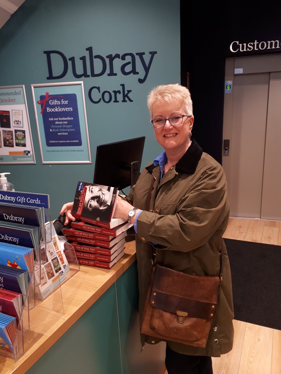 Signing copies of 'Life at Full Tilt' @ElandPublishing at @DubrayBooks #Cork Spreading the #DervlaLove #DervlaMurphy Thanks for the support!