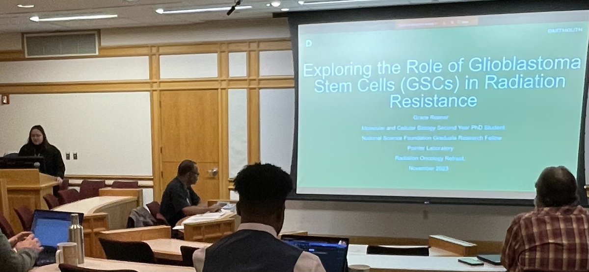 My first talk! At the 2023 radiation oncology retreat at Dartmouth-Health! Preliminary Exploration of the role of Glioblastoma Stem Cells in Radiation Resistance :)