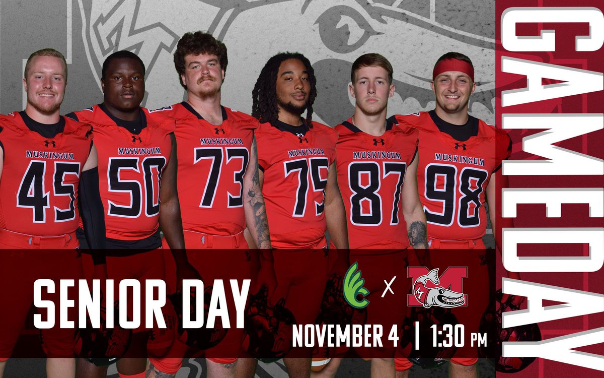 Muskingum Athletics (@fightingmuskies) on Twitter photo π¨: SENIOR DAY
π’: Faculty/Staff/Family Appreciation
π: Jersey Theme
π: @muskingumfb
π: Wilmington
π: 1:30PM
π: BHWC
πΊ: buff.ly/3QJyKXf
π: buff.ly/3FN8NQh
π»: buff.ly/3Lv1QGH
ποΈ: buff.ly/3DozAT0
<a href="/brandonhannahs/">Brandon Hannahs</a> <a href="/WHIZscores/">WHIZ Sports</a> <a href="/OHAthleticConf/">Ohio Athletic Conference</a> π¨: SENIOR DAY
π’: Faculty/Staff/Family Appreciation
π: Jersey Theme
π: @muskingumfb
π: Wilmington
π: 1:30PM
π: BHWC
πΊ: buff.ly/3QJyKXf
π: buff.ly/3FN8NQh
π»: buff.ly/3Lv1QGH
ποΈ: buff.ly/3DozAT0
<a href="/brandonhannahs/">Brandon Hannahs</a> <a href="/WHIZscores/">WHIZ Sports</a> <a href="/OHAthleticConf/">Ohio Athletic Conference</a>