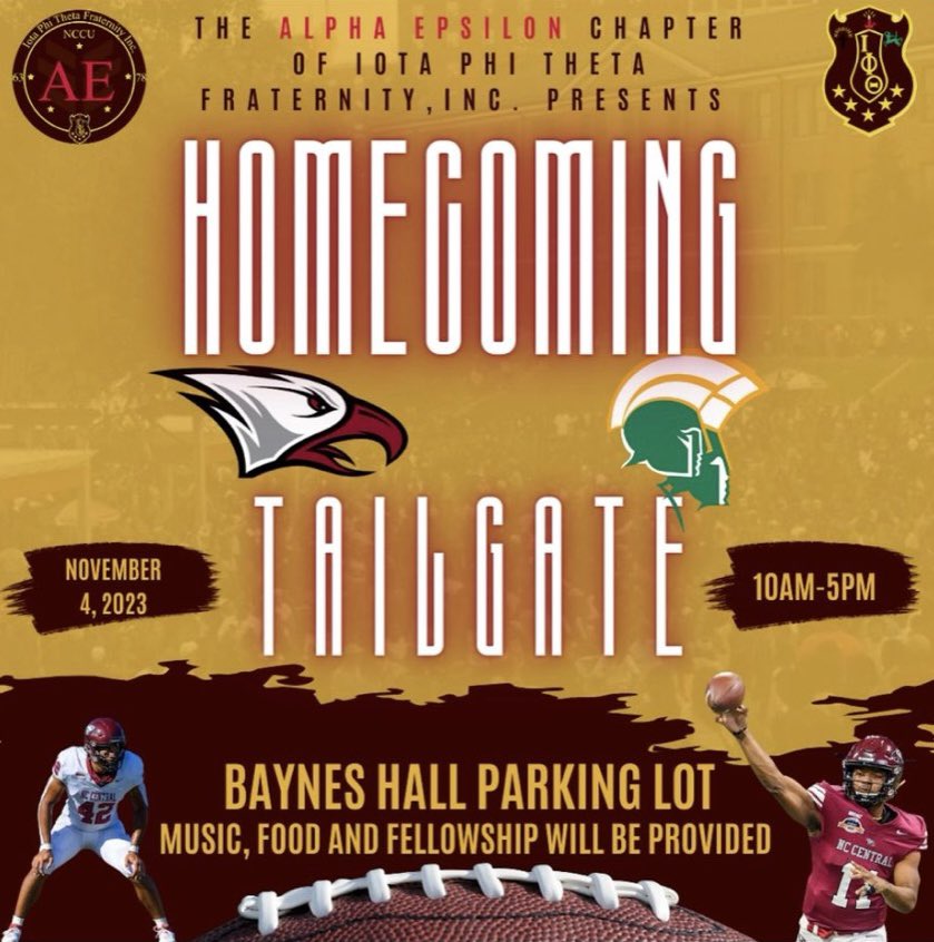 Today! #TriangleIotas x #AlphaEpsilonIPT will be #tailgating at #NCCU! Come hang out with the Iotas!