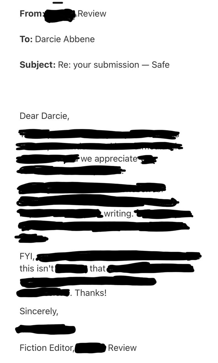After a year and a half of not writing and one week of finally writing again, I spent my morning reading all the wickedly funny rejection erasures and did not work on my novel and instead did this: #writers