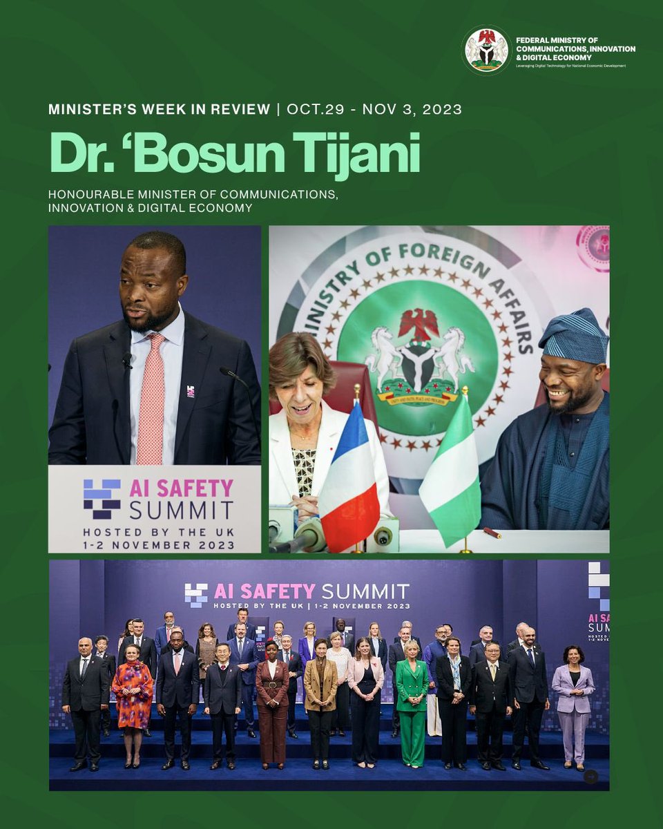This week, I had a number of engagements with global stakeholders in Artificial Intelligence in the UK. We also announced a number of important agreements with several global partners. I am excited to be part of a team under the leadership of <a href="/officialABAT/">Bola Ahmed Tinubu</a> that continues to place
