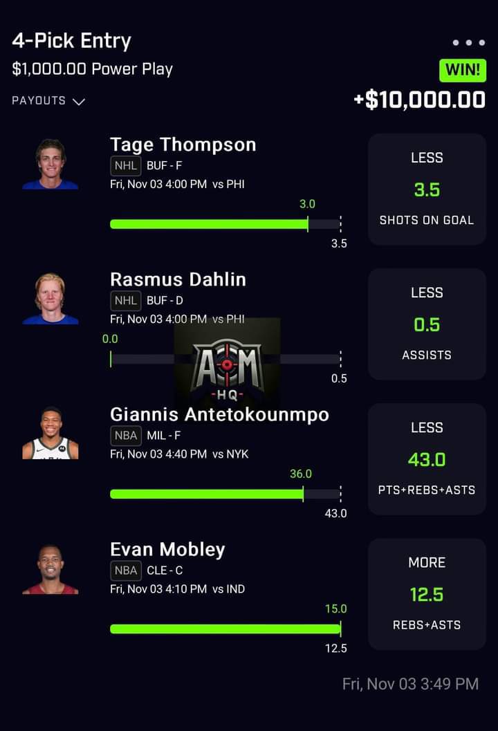 Lawrencefixed20's tweet photo. Click the link below to join the winning team 👇👇

https://t.co/heilj1CTAv
☝️☝️

#GamblingTwitter #prizepicks #prizepickswinning #prizepickslocks #SportsGambling #cushcord #gamblingx #propscash
#GamblingX #SportsGambling #Isles    #nhlpicks #nhl #playerprops #draftkings https://t.co/an3z2Z6tCG