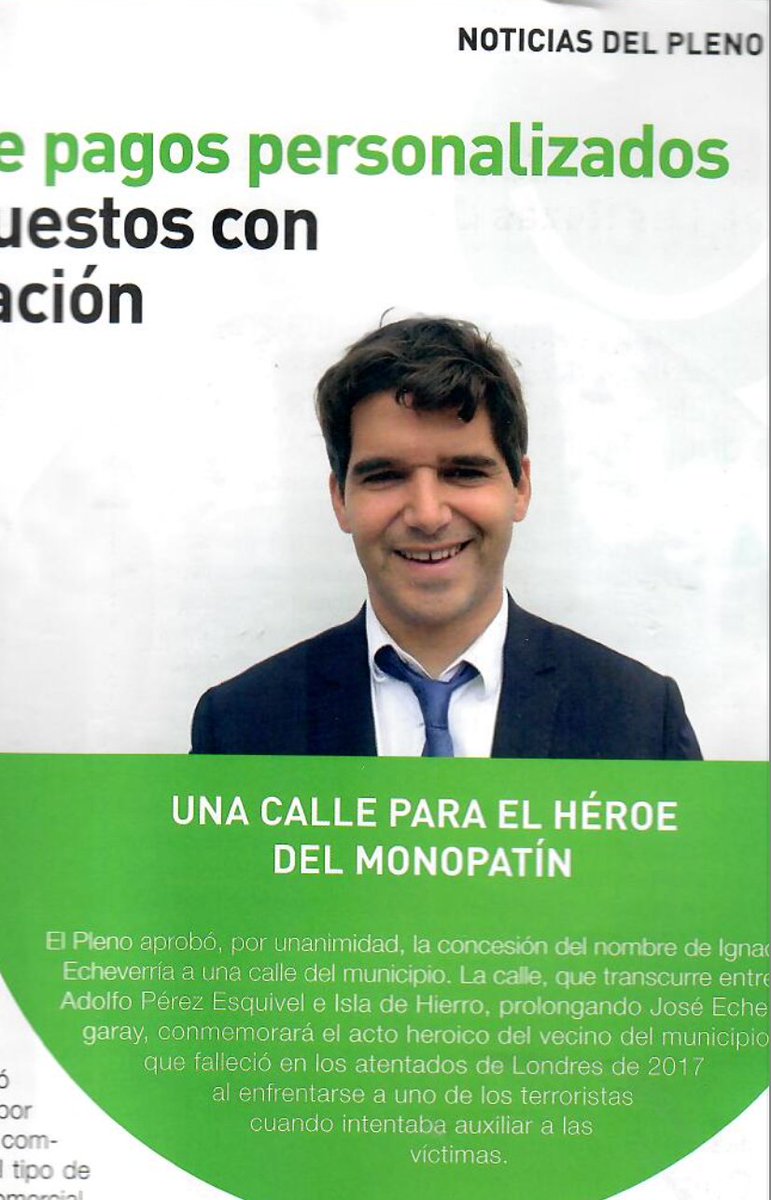 Las Rozas de Madrid dedica una calle a Ignacio Echeverría Miralles de Imperial. Gracias a todos los grupos municipales por tomar la decisión unanimidad.