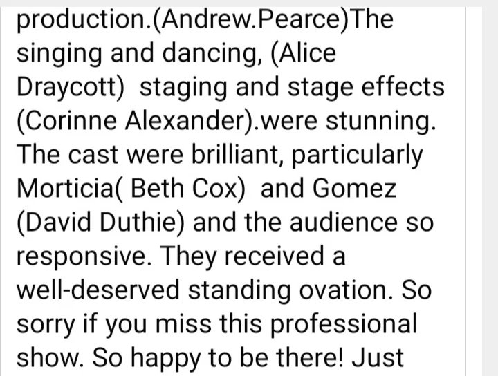 We were delighted to have Vanessa Garside, Deputy Mayor of Taunton, in the audience on Friday night - it was really lovely to meet you and thank you for your frightfully fabulous feedback 👻🖤 #BeMoreVanessa &amp; grab the last tickets for tonight &amp; our 2 Sunday performances ASAP!