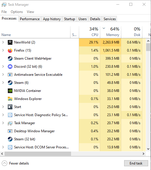 BrianDR6's tweet photo. @playnewworld this is what I'm talking about.  Standing in the same cave where the game was JUST using almost 8GB of RAM is now not even using 3GB of RAM! DEFINITELY a Memory Leak! https://t.co/a9gqojrIUL