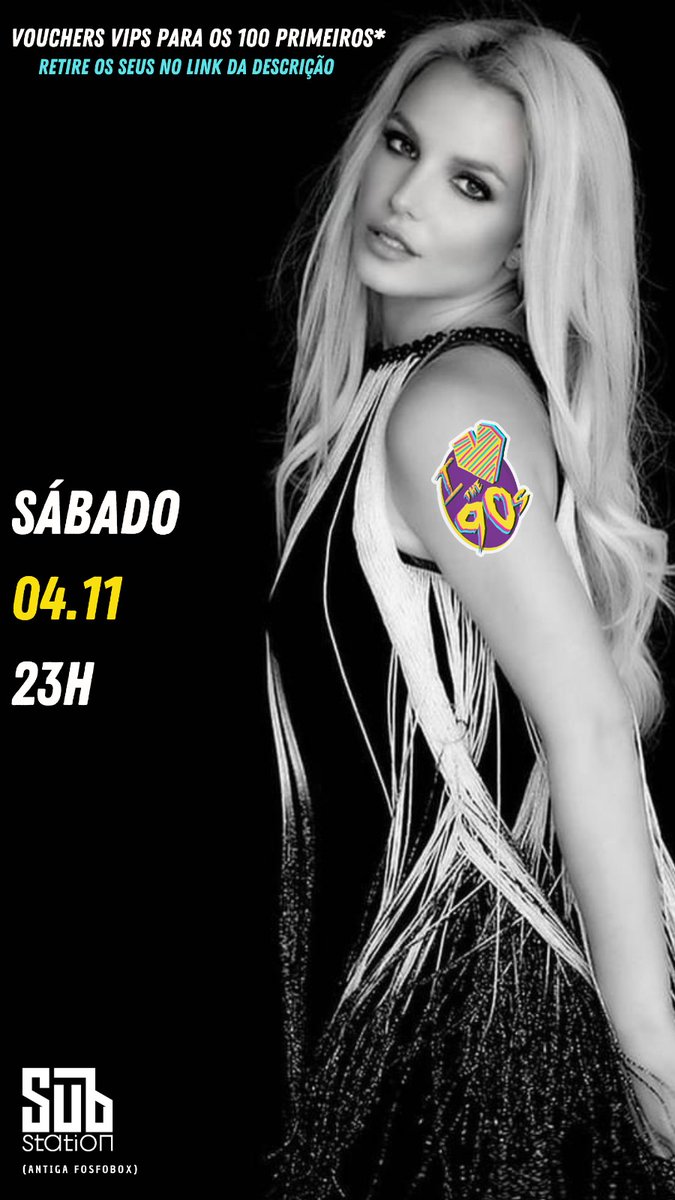É HOJE! SÁBADO ::: 04.NOVEMBRO :::  23h
.
VIP  P/ os 100 Primeiros que chegarem:  sympla.com.br/evento/i-love-…
.
✰  I LOVE THE 90'S   ✰
.
RETORNAMOS PARA COPACABANA - ANTIGA FOSFOBOX (SUBSTATION)
Especial BRITNEY SPEARS
#COPACABANA #PARTY #POP #FIESTA #BritneySpears
#festa #LGBTQ