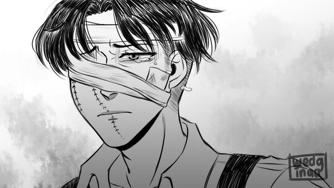 ive been dedicating my heart to levi ackerman for a long time and watching him getting his well deserved ending all over again has made me a crying mess so here's old art of him that i made back in 2019-2020!!  