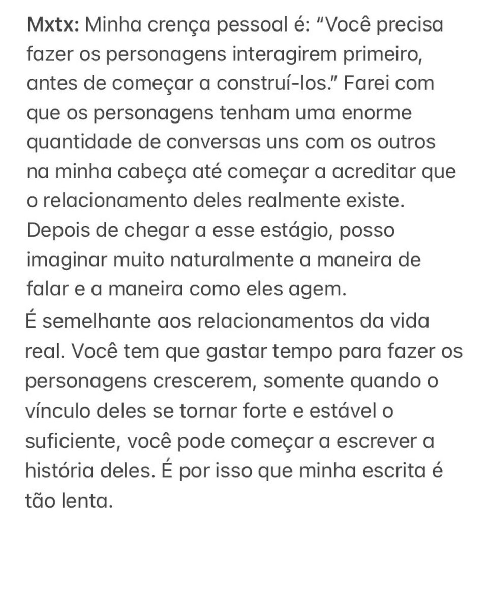 dai_lwj_wei's tweet image. para as pessoas que reclamam que mo dao zu shi demora a desenvolver o romance, fica com essa fala da autora