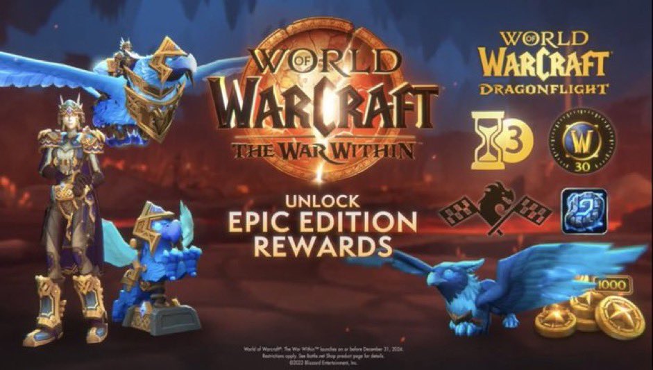 okaymage's tweet image. 🎁 World of Warcraft: The War Within - EPIC Edition! 🎁 

To enter:
❤️ Like
✅ Follow
🔁 Retweet

EU players can now also enjoy a head start 💀

Winner will be announced November 10th - Happy #BlizzCon !