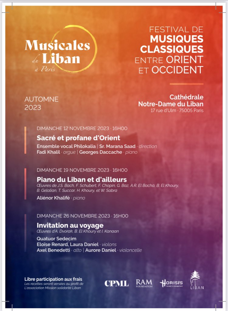 KayaliZeina's tweet photo. Trois rendez-vous @ndlparis pour découvrir le patrimoine musical libanais de musique savante. #Liban #musique https://t.co/niS8B9wgha