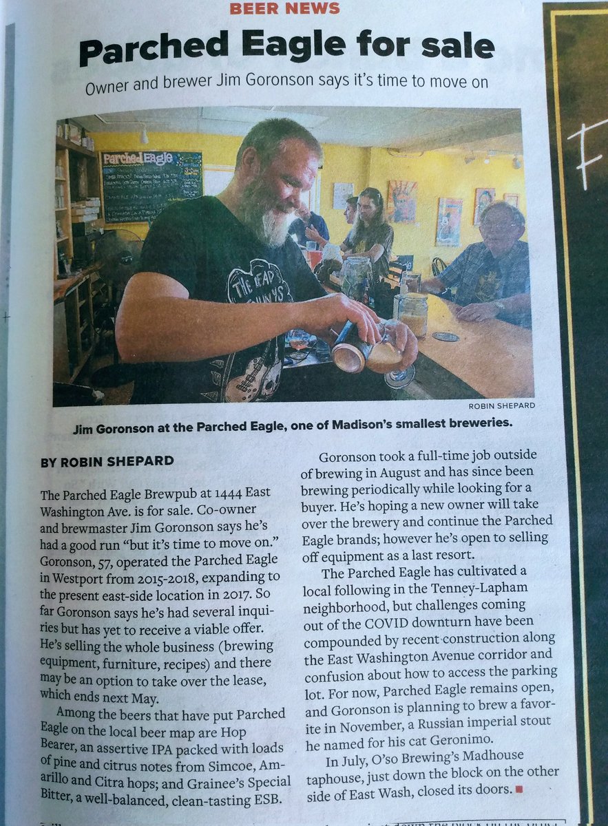 Update! Thanks for this article <a href="/BeerHereWriter/">Robin Shepard</a> (as always)! As mentioned we are still open (Thu-Sat 3-8) and we're brewing Geronimo Imperial Stout today!