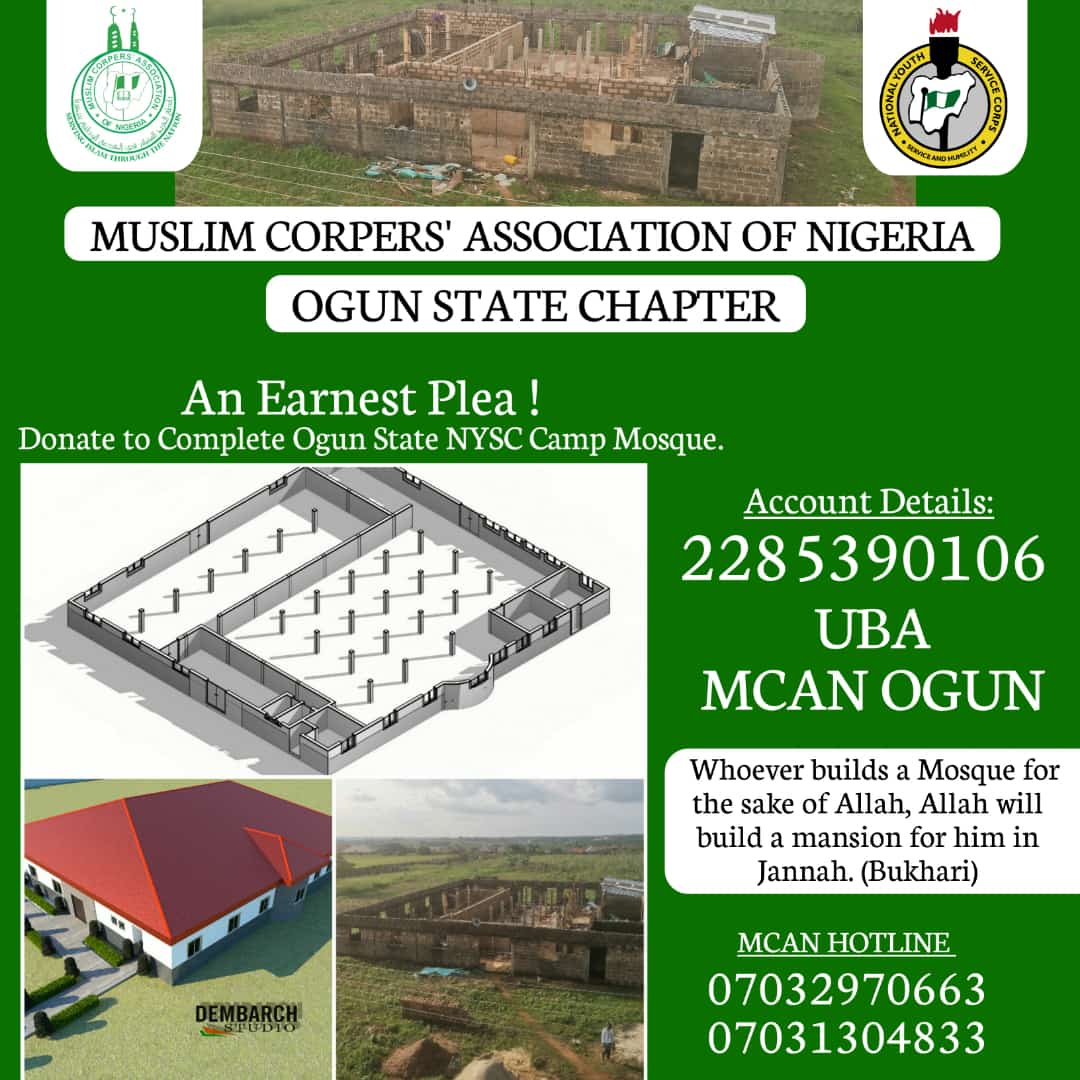 Abdulrashyd3's tweet photo. Let's unite to build our mosque, a testament to our faith and commitment to one another. Your generosity can make a significant difference in our community. 🏰🤲
2285390106
UBA
MCAN OGUN
#MCANmosque #BuildingUnity #NYSCcampmosque
#MCANOGUN
#MCAN
#unilorin
#Islam
#mssn https://t.co/eDRfKu7pds