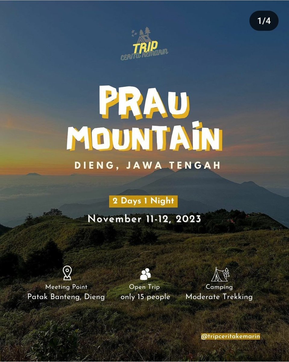 edongtubbies's tweet photo. Hii aku mau jual 1 pax trip cerita kemarin ke Gunung Prau Dieng, Wonosobo tgl 11-12 nov, krn waktunya tidak cocok &amp; DP sudah dibayar. Harganya 450k tinggal bawa badan kesanaa karena fasilitas dari trip cerita kemarin udah lengkap banget. Bila tertarik hit me up yakk, thanks. https://t.co/gvQVdu1RUg