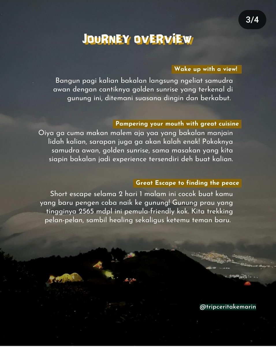 edongtubbies's tweet photo. Hii aku mau jual 1 pax trip cerita kemarin ke Gunung Prau Dieng, Wonosobo tgl 11-12 nov, krn waktunya tidak cocok &amp; DP sudah dibayar. Harganya 450k tinggal bawa badan kesanaa karena fasilitas dari trip cerita kemarin udah lengkap banget. Bila tertarik hit me up yakk, thanks. https://t.co/gvQVdu1RUg