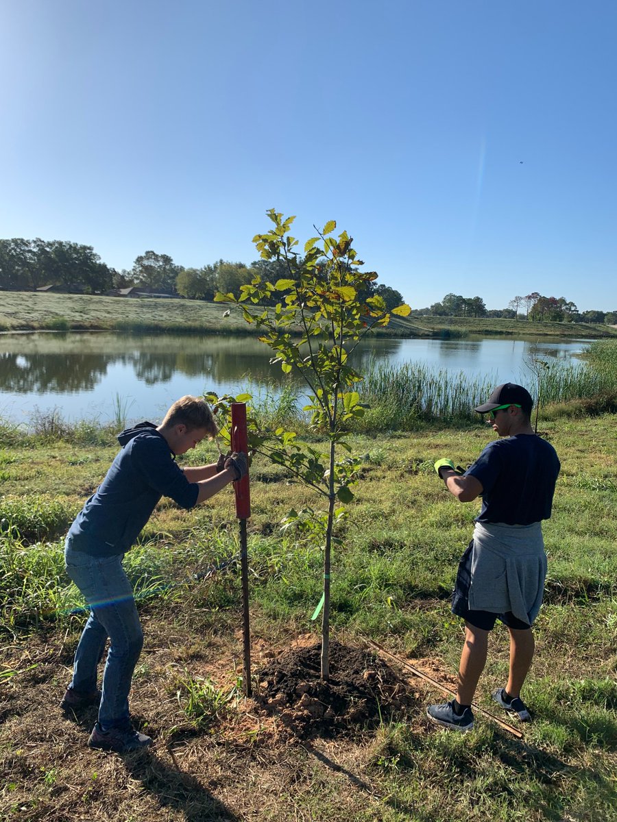 25 Cadets woke up early on a Saturday to participate in our annual volunteer event at Exploration Green in Webster, TX. They helped plant over 100 trees and other native bushes &amp; shrubs in Phase 3B of Exploration Green. explorationgreen.org