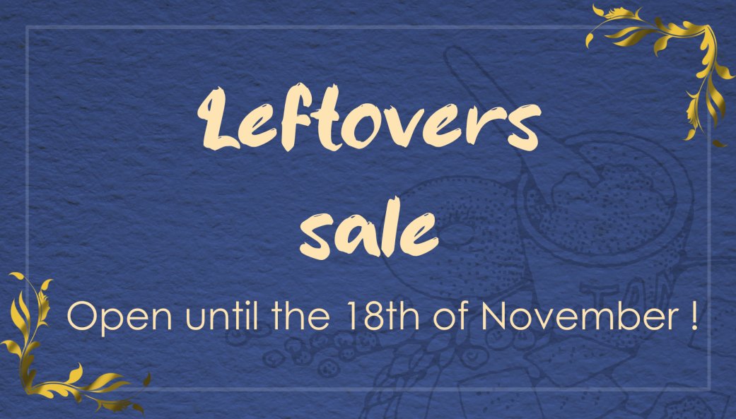 AshedueCookbook's tweet photo. Hello Chefs! We are now open for leftovers! Come get yours before we are all sold out! We have a few offers with limited stock left! 

We are open now until November 18th!

Store: https://t.co/zmjkUsZrNb https://t.co/mzbqa3SMwg