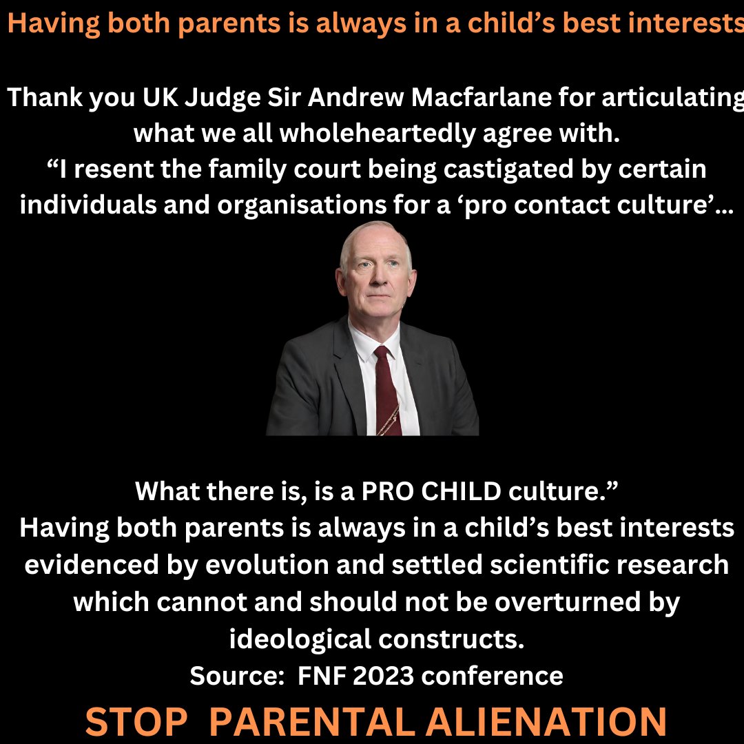 Having both parents is always in a Child’s best interests STOP #ParentalAlienation as it is abuse and is not in the Child's best interests EVER!