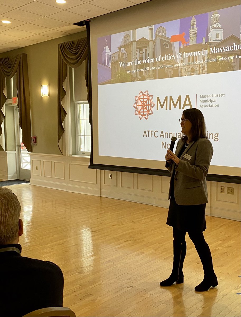 ATFC Annual Meeting kicks off this morning in Sharon with an update from ⁦<a href="/massmunicipal/">Mass. Municipal Assn</a>⁩ deputy legislative director Jackie Lavender Bird