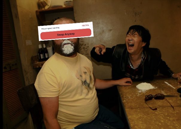 Lasermerl's tweet photo. @Pauly0x This button? #swapanyway
S/O to @0xWellmax for the visual content ๐ https://t.co/tSr5sEzhyo
