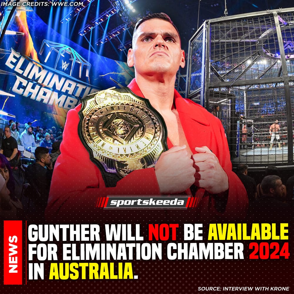 It has been revealed that #Gunther is not allowed to leave the United States for the next 6 months due to strict residence regulations. 

#WWE #WWEEliminationChamber