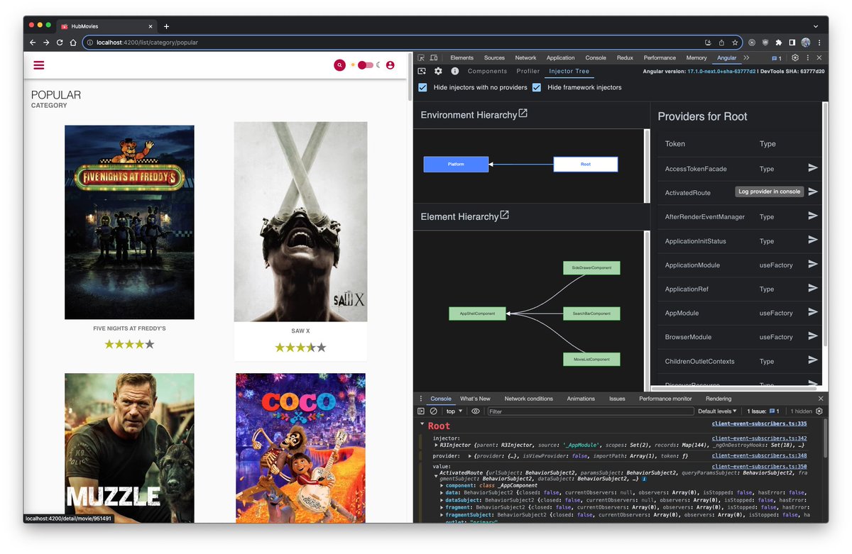 Jean__Meche's tweet image. The new Injector Tree inspector is sooo cooool !
@alexbodurri is doing a wonderful job with the #Angular devTools !
In v17 we'll be able to inspect the injector hierarchy, check the available provider values.
It's great for debugging, great for learning 💪