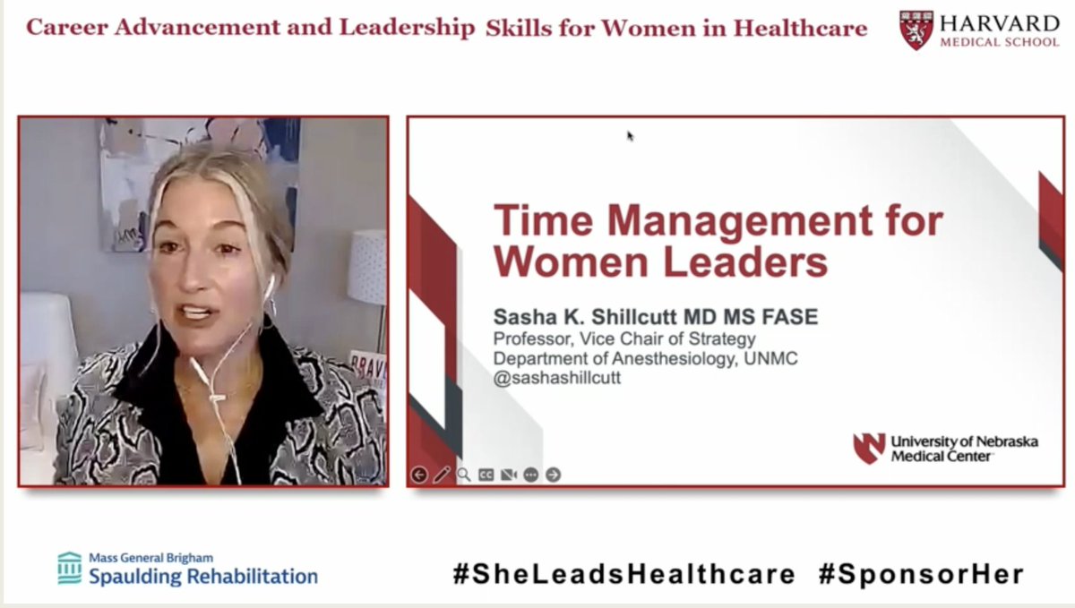 Your calendar needs to match your priorities Time management is a crucial element in career progression @SashaShillcutt now at @harvardmed annual women's leadership course #Sheleadshealthcare #SponsorHer