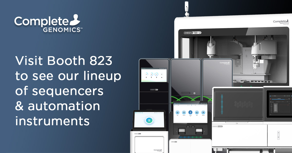 📢 Last exhibit day at #ASHG23! Visit Booth 823 to learn about our complete sequencing solution for every lab covering a wide range of applications. Discover the $150 genome on T7 and G99 – the fastest sequencer ever. 🧬 #ASHG2023 #NGS #Sequencing #DNBSEQ #CompleteGenomics