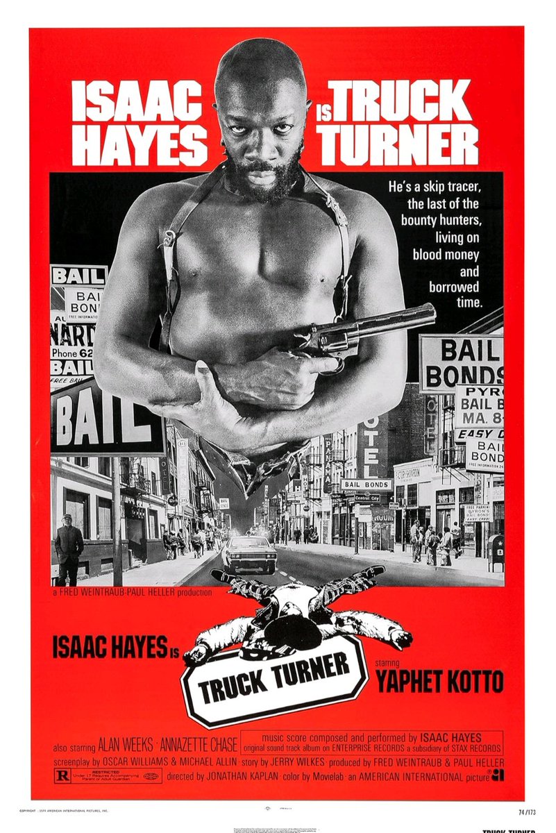 Talking taglines: 'He's a skip tracer. the last of the bounty hunters, living on blood money and borrowed time.' #TruckTurner (1974 - Dir. #JonathanKaplan) #IsaacHayes #NichelleNichols #YaphetKotto #AlanWeeks #CharlesCyphers #ScatmanCrothers