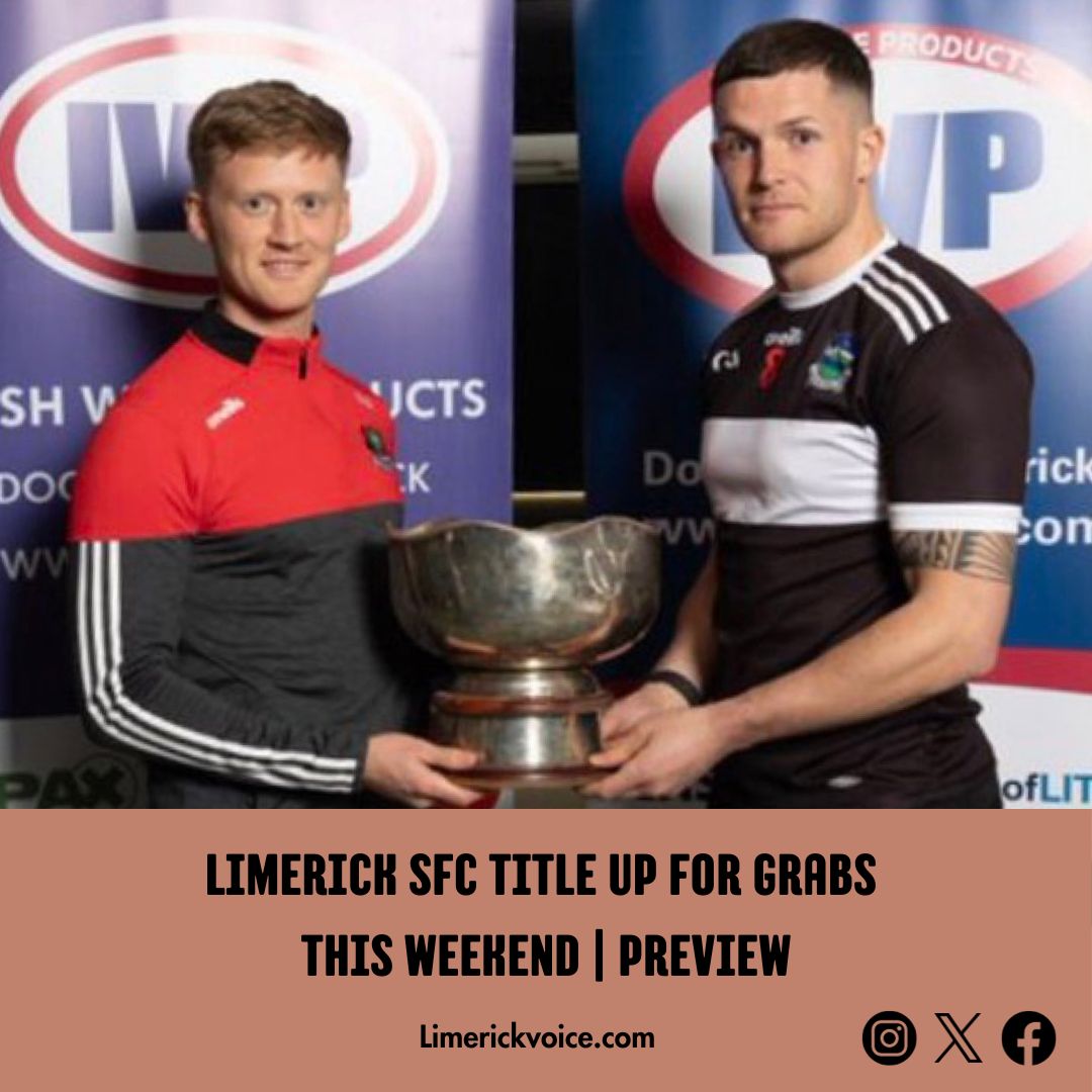 LimerickVoice's tweet photo. 🏑SPORT🏑

Newcastle West are looking make it three Limerick
senior football titles in a row when they face Adare in
the TUS Gaelic Grounds this Sunday at 2pm.

Read more here: https://t.co/vWG7o7bNZI

#GAA #GaelicFootball #Limerick #LimerickNews #LimerickVoice #News #Sport https://t.co/Jfw9qWeU90