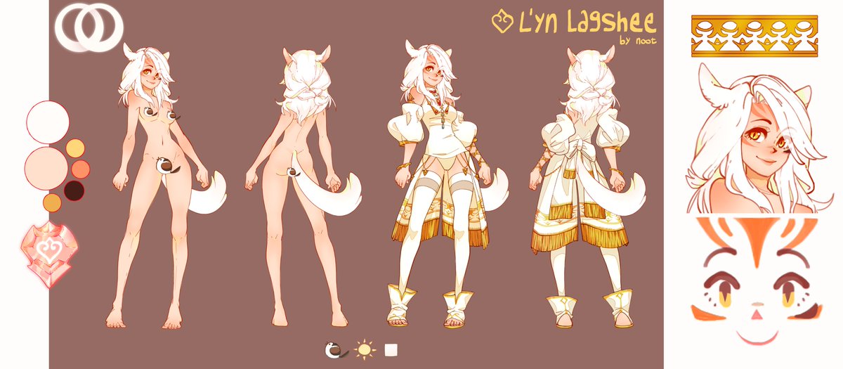 ☀️ CHARACTER SHEET - L'yn Lagshee ☀️
Sunseeker from Thavnair - 
I put her must haves and a good reminder of her outfit which can help me not to forget anything...
At least I believe it !