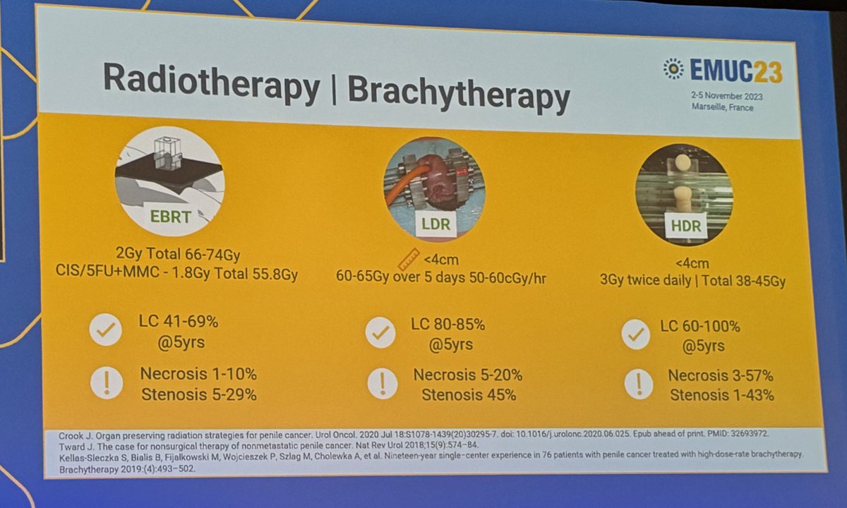 #EMUC23 Rare GU cancers session:

@ArieUrology sets out the need for organ preserving treatments 🗡️ for early #penilecancer