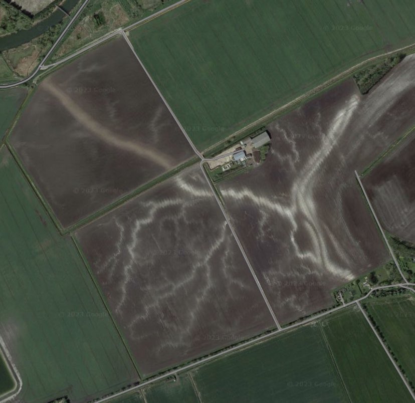Just noticed these extraordinary ‘ghost’ rivers in the landscape on Google Earth, just south of Ely