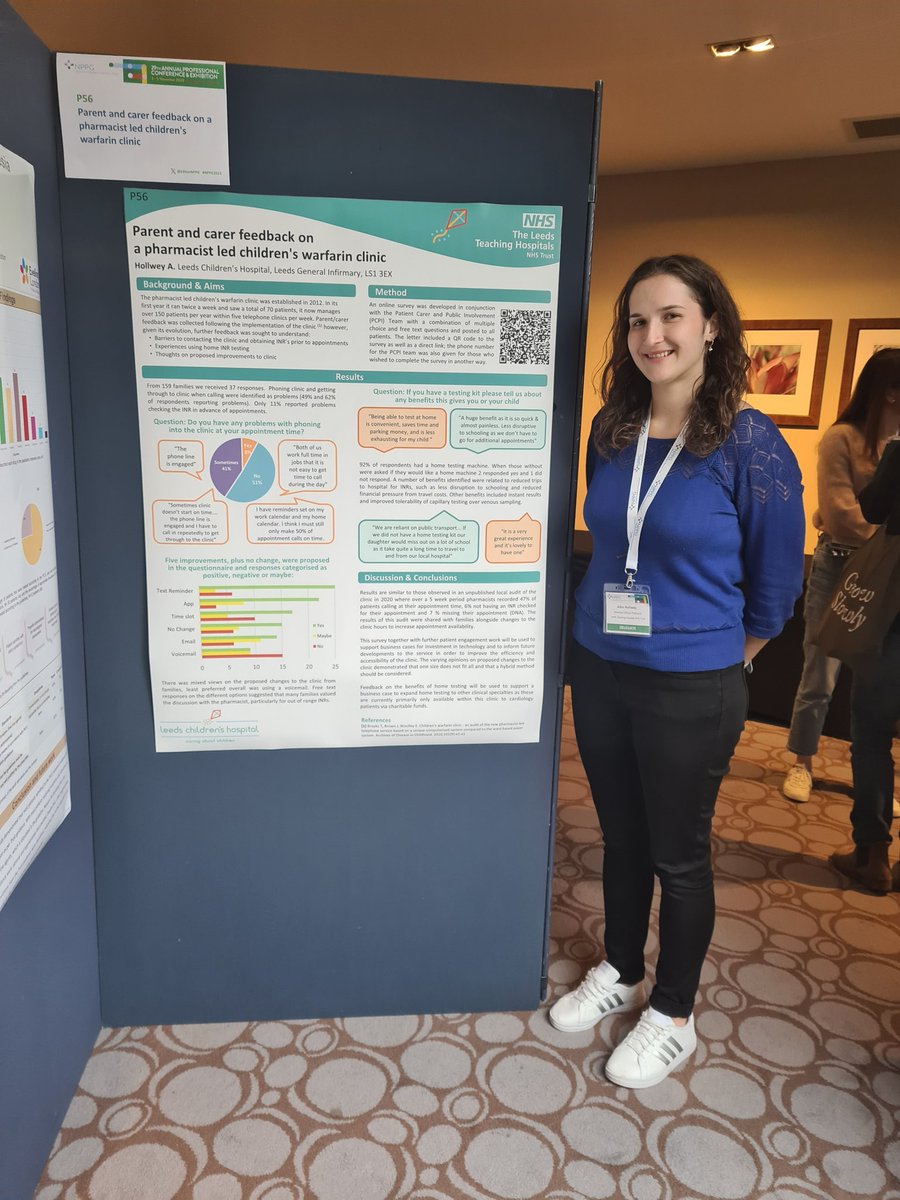 Caroline Richardson (@carriepharm78) on Twitter photo Our very own Alex with her poster at #NPPG2023. Showing casing her great work in the pharmacist led children's warfarin clinic at <a href="/Leeds_Childrens/">Leeds Children's Hospital</a>. <a href="/LeedsHospitals/">Leeds Teaching Hospitals</a> <a href="/LTHPharmacy/">LTHPharmacyServices</a> Our very own Alex with her poster at #NPPG2023. Showing casing her great work in the pharmacist led children's warfarin clinic at <a href="/Leeds_Childrens/">Leeds Children's Hospital</a>. <a href="/LeedsHospitals/">Leeds Teaching Hospitals</a> <a href="/LTHPharmacy/">LTHPharmacyServices</a>