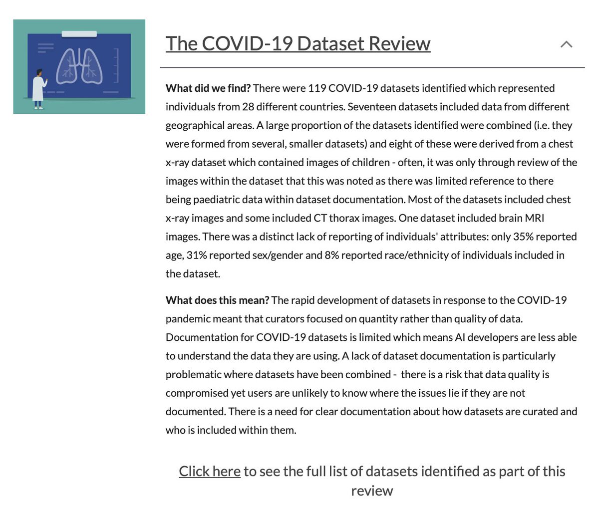 We've updated our findings so far, including two mapping reviews of datasets in breast cancer and COVID-19. Results will be published in full soon.
Read more at: datadiversity.org/the-data-gap
