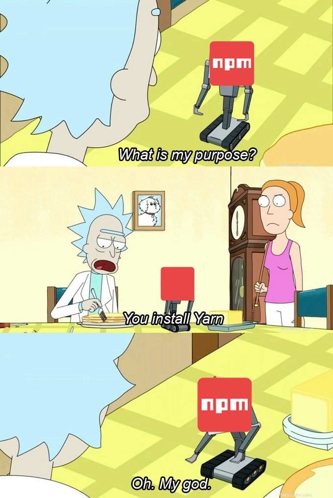 daboigbae's tweet photo. yarn or npm? https://t.co/9ZHGmDxpSt