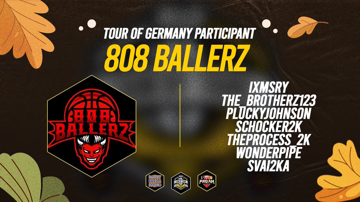 Pro Am Deutschland (@proamgermany) on Twitter photo Die <a href="/808Ballerzzz/">808 Ballerz</a> waren beim Deutschland Cup im Sommer gerade frisch gegründet und schon im Finale. Jetzt sind sie zur <a href="/2K_IES/">International E-Sports (IES)</a> Deutschland Tour etwas verändert wieder am Start.
Kader:
<a href="/IxmSry/">ixmsry</a>
<a href="/the_brotherz123/">Elias</a>
<a href="/PluckyJ_/">PluckyJ</a>
<a href="/Schocker2k/">Schocker2K</a>
<a href="/TheProcess_2K/">TheProcess_2K</a>
<a href="/BobGalopp/">Woonderpipe</a>
<a href="/Svai2ka/">Svai2ka 🇱🇹</a> Die <a href="/808Ballerzzz/">808 Ballerz</a> waren beim Deutschland Cup im Sommer gerade frisch gegründet und schon im Finale. Jetzt sind sie zur <a href="/2K_IES/">International E-Sports (IES)</a> Deutschland Tour etwas verändert wieder am Start.
Kader:
<a href="/IxmSry/">ixmsry</a>
<a href="/the_brotherz123/">Elias</a>
<a href="/PluckyJ_/">PluckyJ</a>
<a href="/Schocker2k/">Schocker2K</a>
<a href="/TheProcess_2K/">TheProcess_2K</a>
<a href="/BobGalopp/">Woonderpipe</a>
<a href="/Svai2ka/">Svai2ka 🇱🇹</a>