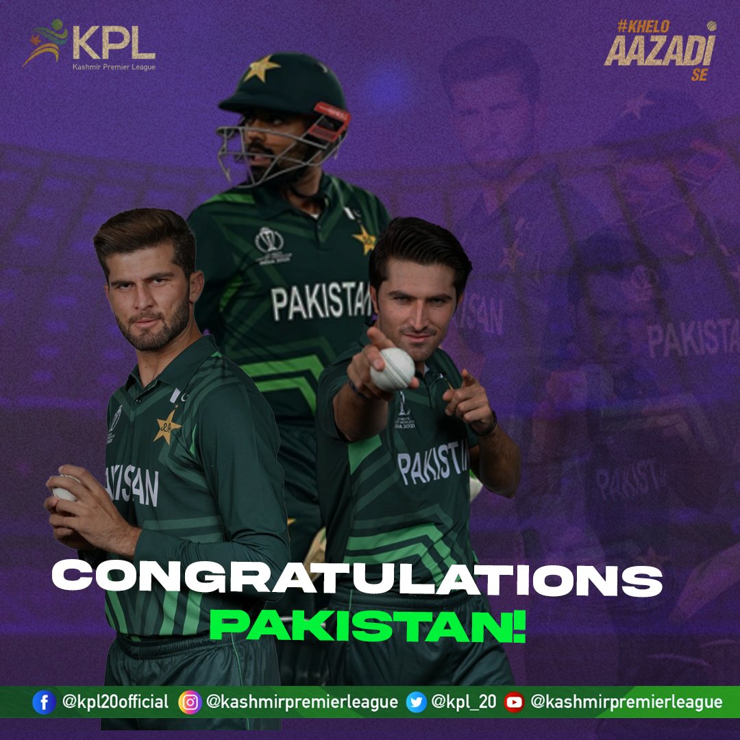 kpl_20's tweet photo. Pakistan achieve a miraculous win in their hunt for the semifinal berth! The green shirts showed grit, determination & courage in a mammoth runchase of more than 400 runs!
Pakistan win by 21 runs on D/L method!
#kplseason3 #KPL #IccMensCricketWorldCup2023 #KheloAzaadiSe https://t.co/y6xGiGKs1C