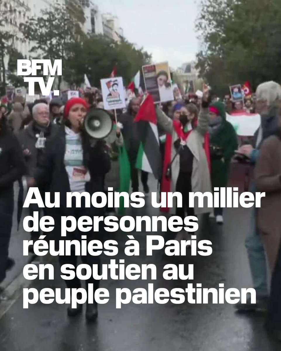 BFMTV's tweet photo. "Contre personne" mais pour "la paix" et un "cessez-le-feu immédiat" dans le conflit entre Israël et le Hamas. Un rassemblement de soutien au "peuple palestinien" a lieu ce samedi à Paris, place de la République vers Nation, en présence de Jean-Luc Mélenchon.
https://t.co/CaGoeoxb15