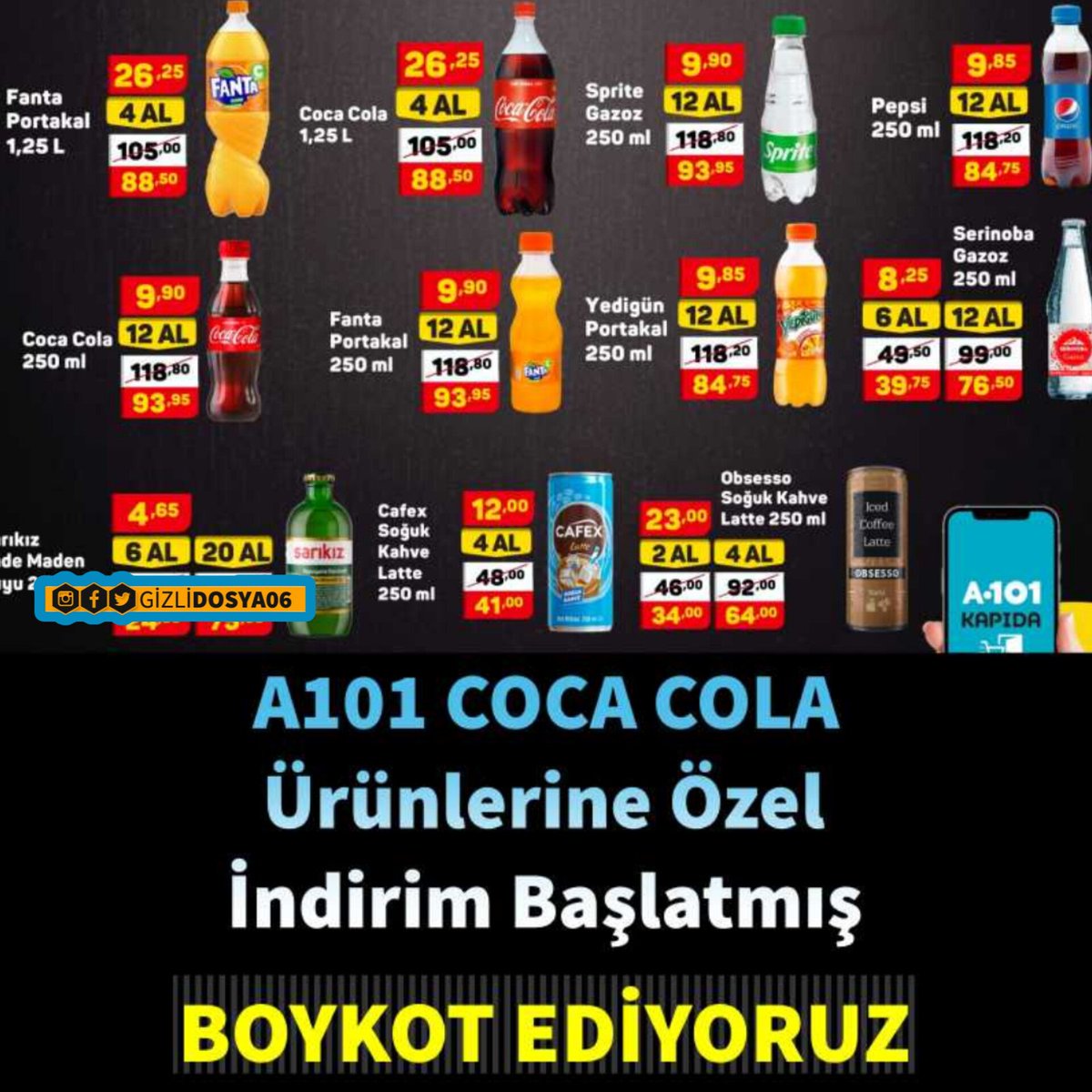 Gözümüzün içine sokarcasına İsrail mallarını broşüre indirimli basan A101'i

Boykot ediyoruz #A101boykot