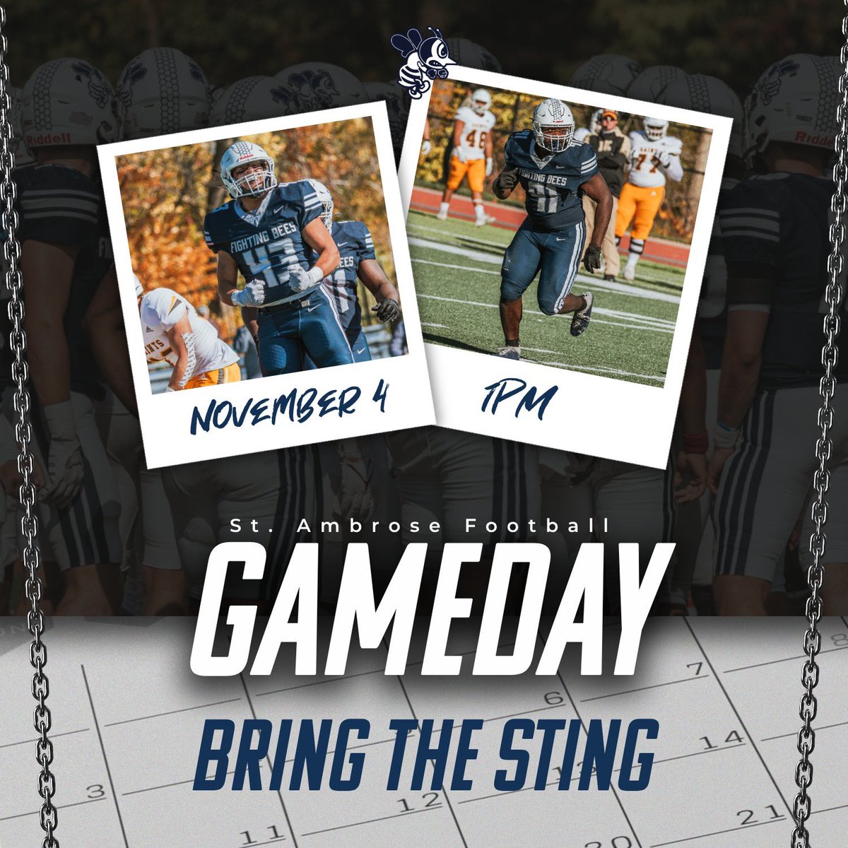 FightingBeesFB's tweet photo. FIGHTING BEES GAMEDAY!! 🐝🏈 
Senior Day!! 
Vs Judson
🏡: Jack and Pat Bush Stadium | Davenport, Iowa 
⏰: 1PM CST 
📺: https://t.co/rsjdWd12lS https://t.co/WJV9cr3ZgM