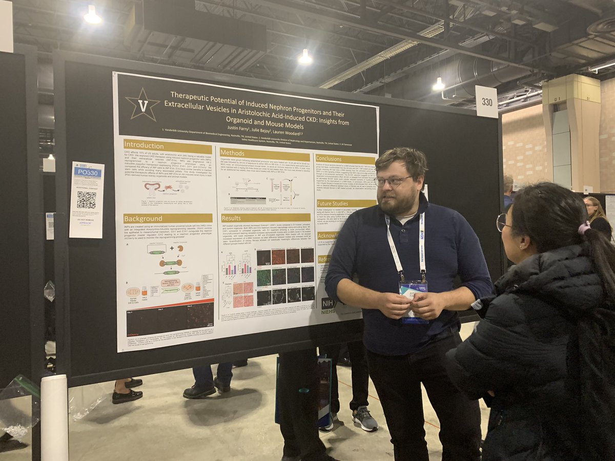 Come by poster #330 now to hear the latest about extracellular vesicle therapy for CKD! By grad student <a href="/f281_justin/">Justin F</a> #KidneyWk #Kidney #Vandy <a href="/VandyBME/">Vanderbilt BME</a> @VUMCKidney
