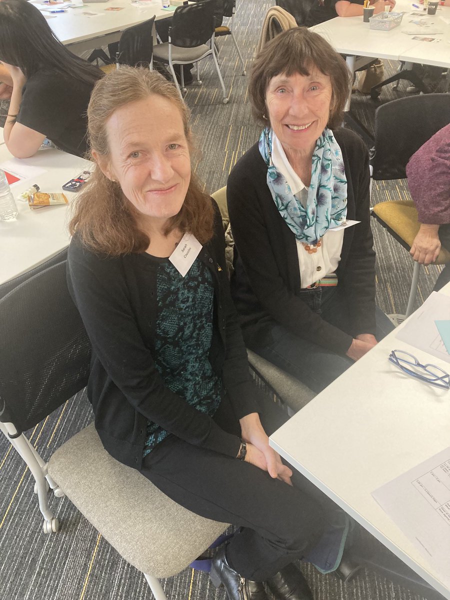 SBCousins's tweet image. So good to meet up with my co-author ⁦Hilary Minns ahead of the publication of our book ‘Supporting early learning through rhymes and stories’. Discount available until end of December ⁦@AnnamarieKiWy⁩ ⁦@RoutledgeEd⁩ ⁦@CLLWarwick⁩