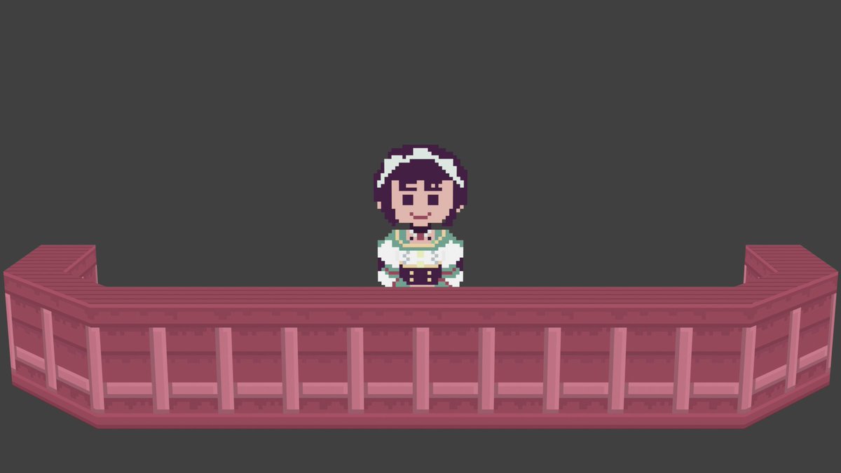 ini_rizas's tweet image. wip katheryne from genshin. my first time draw character #pixelart #blender #sprytile