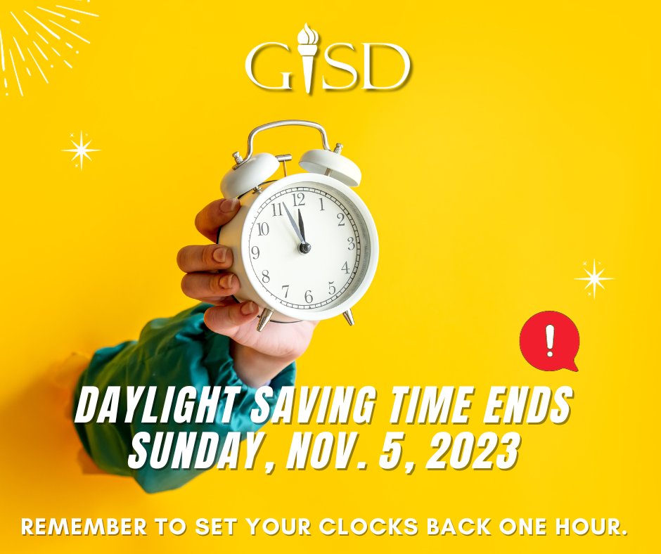 Reminder: Set Your Clocks Back One Hour on Sunday, November 7