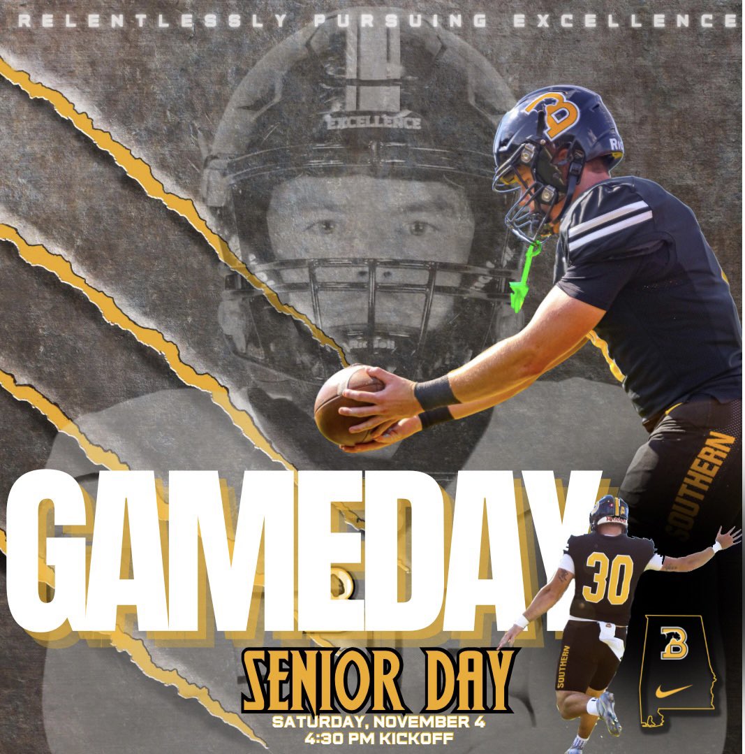 🔈Wake Up!!! It’s Gameday (Senior Day Edition) 

🆚 Berry 
📍Birmingham, Alabama 
🏟️ General Charles C. Krulak Stadium
🕑 4:30 pm
📺 team1sports.com/bscpanthers/