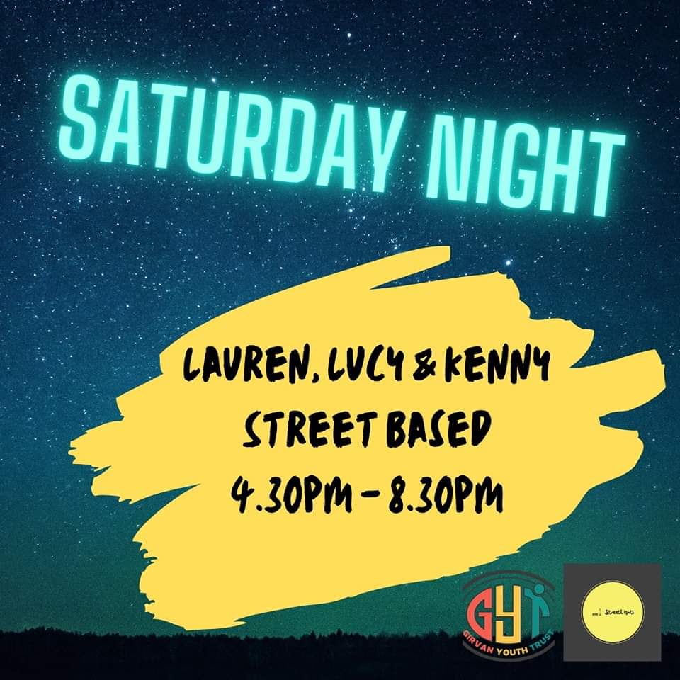Girvan is busy wee place tonight! 🎆

FREE Fireworks Display brought to you by Girvan &amp; District Attractions ⬇️

Z1 Youth Bar will be open for anyone S1 to 18 years from 6.30pm - 8.30pm.
Annnnnnd Kenny, Lauren &amp; Lucy will also be street based from 4.30pm onwards #SaturdayNight