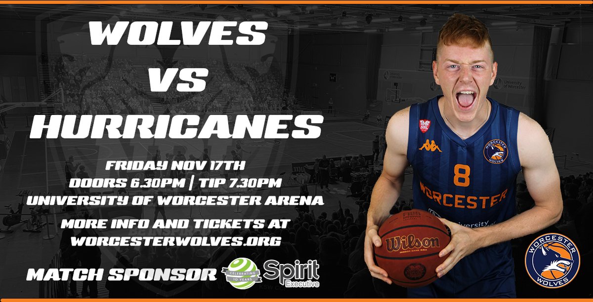 UW_Wolves's tweet image. 🏀FRIDAY NIGHT BASKETBALL RETURNS🏀 

WOLVES VS HURRICANES

📅 Fri Nov 17th
⏰ Doors 6.30pm | Tip Off 7.30pm
🏟️ @universityarena
🎟️ bit.ly/46VIbs5

MATCH SPONSOR - @SpiritExecutiv1

#WolfPack #NBL2324 #WorcestershireHour